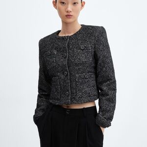 Mango Women’s Pocket Tweed Blazer/Jacket